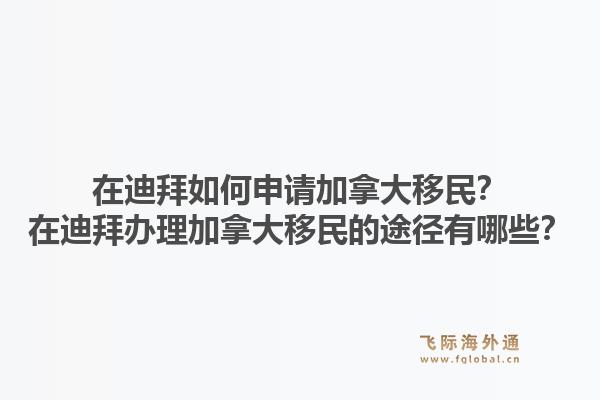 在迪拜如何申请加拿大移民？在迪拜办理加拿大移民的途径有哪些？