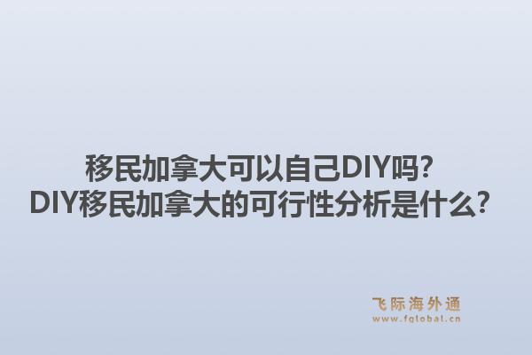 移民加拿大可以自己DIY吗？DIY移民加拿大的可行性分析是什么？