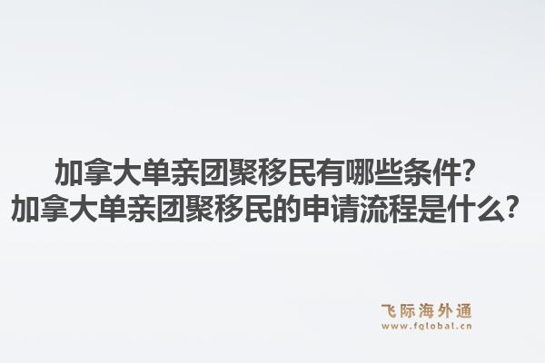 加拿大单亲团聚移民有哪些条件？加拿大单亲团聚移民的申请流程是什么？